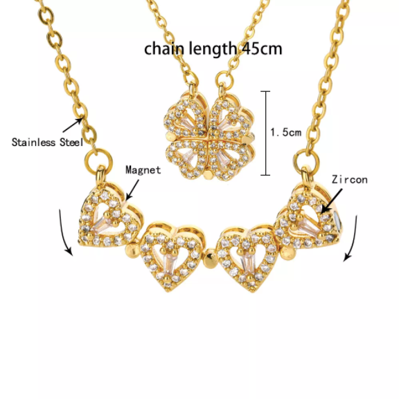 Four-Leaf Heart Shape Necklace