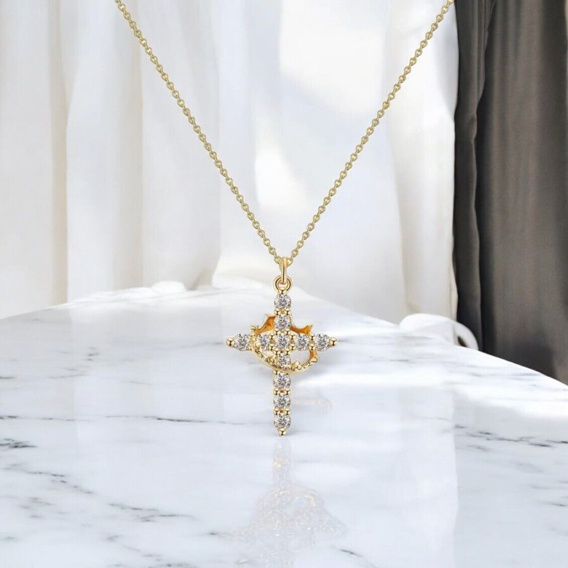 Crown Cross Necklace