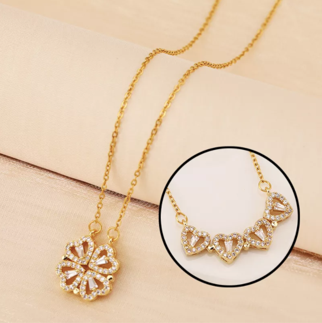 Four-Leaf Heart Shape Necklace