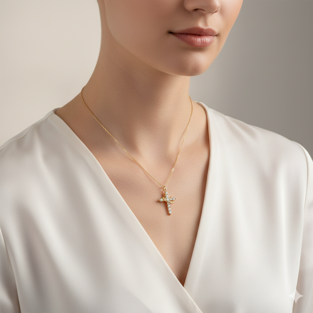 Crown Cross Necklace